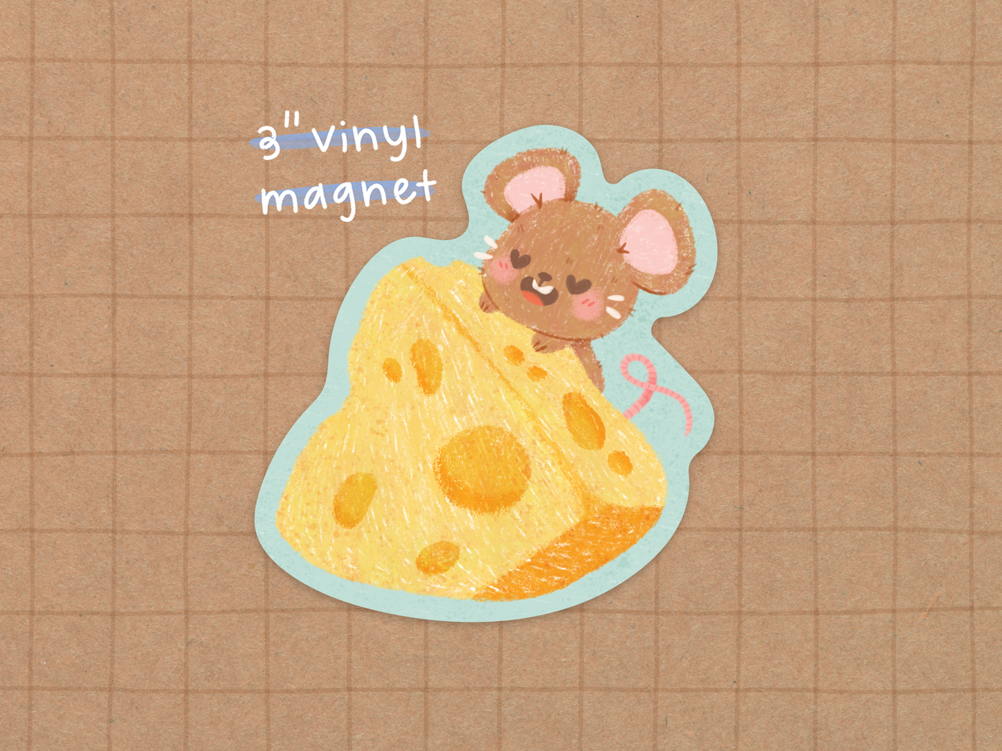 Cheesy Mouse Vinyl Magnet