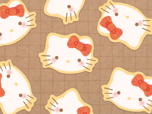 Hello Friends Vinyl Sticker (Bow Kitty)