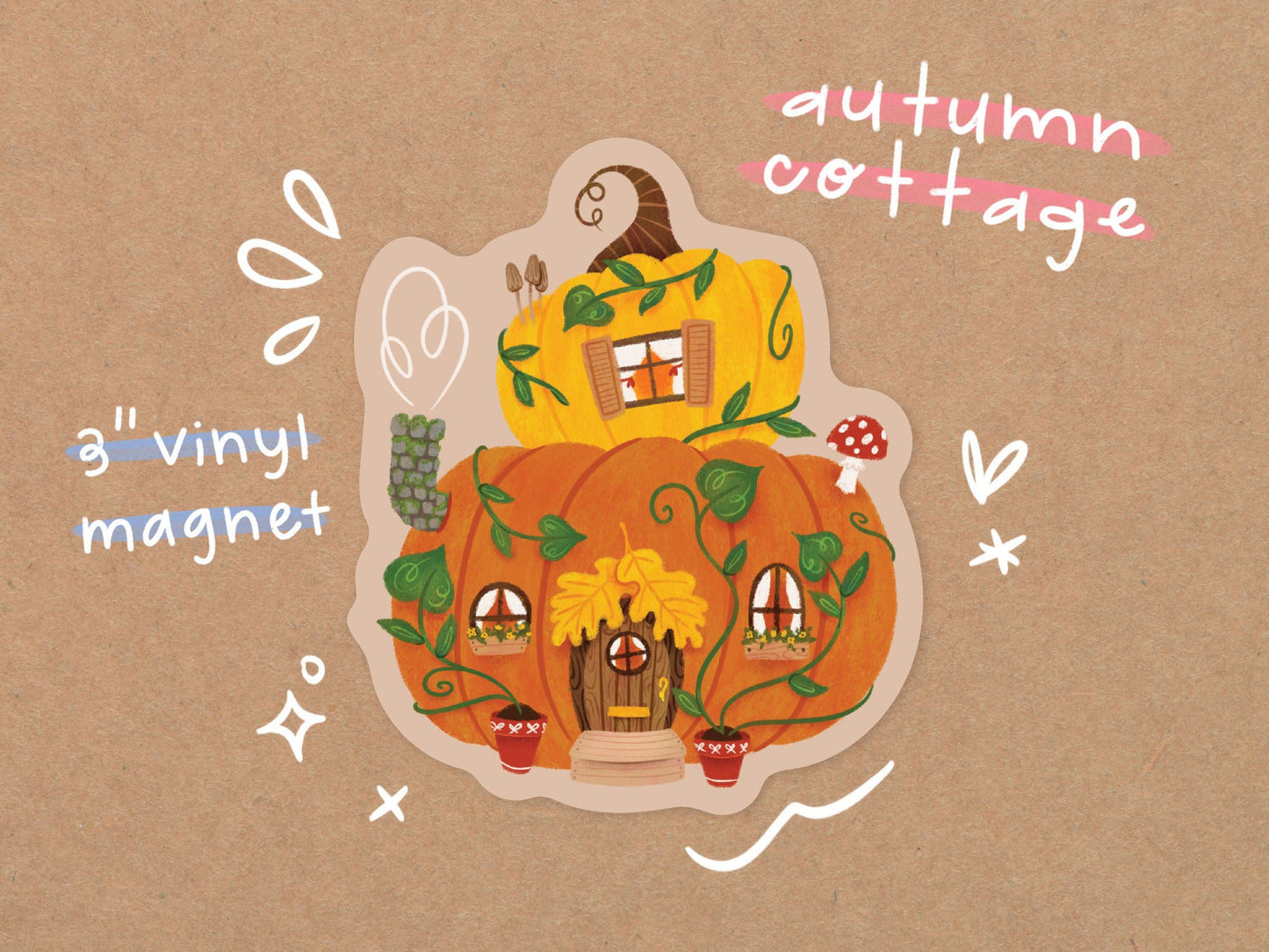 Autumn Cottage Vinyl Magnet