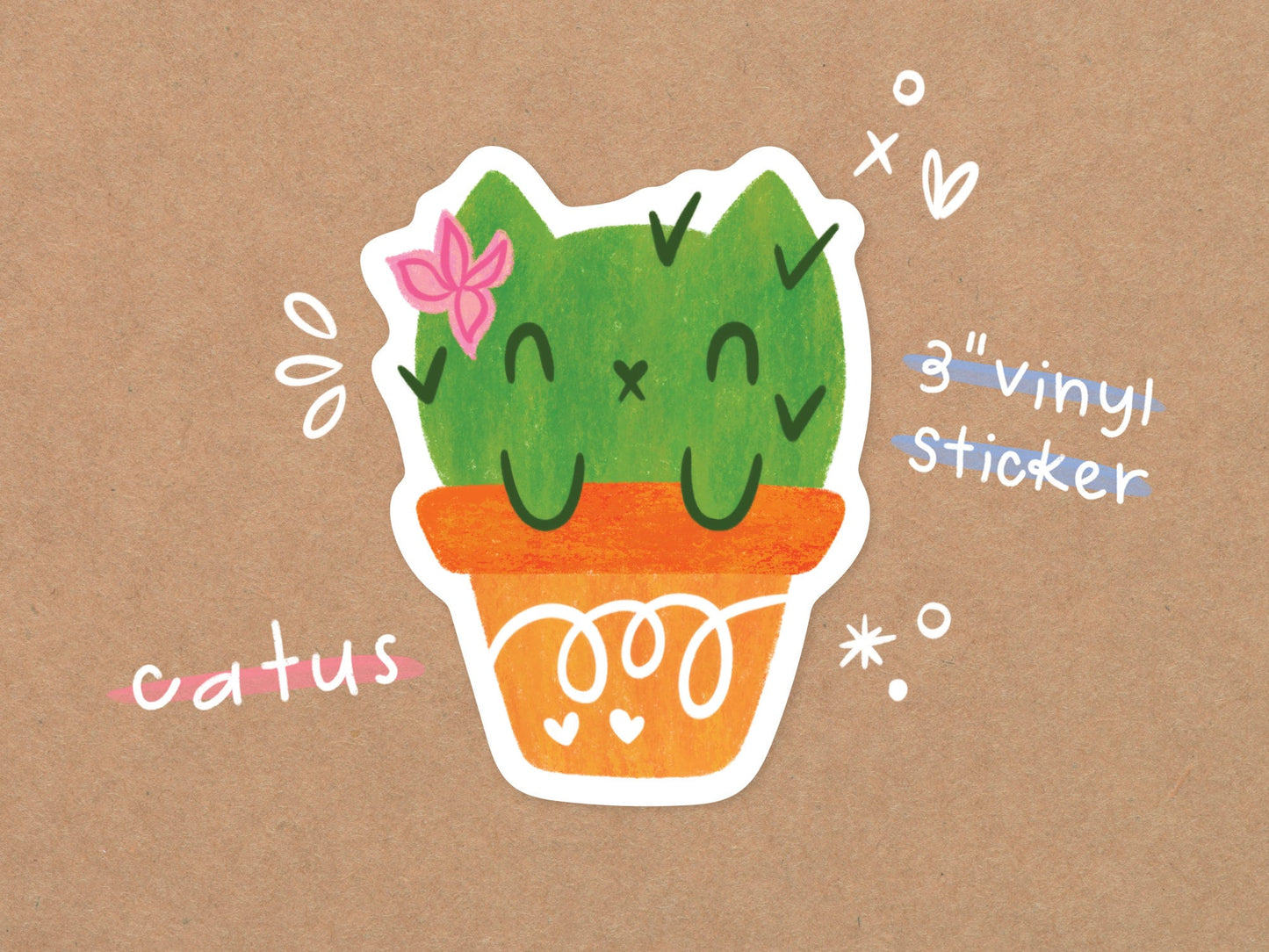 Cactus Kitty Vinyl Sticker