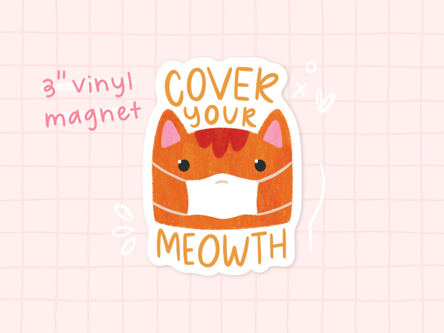 Covid Kitty Vinyl Magnet