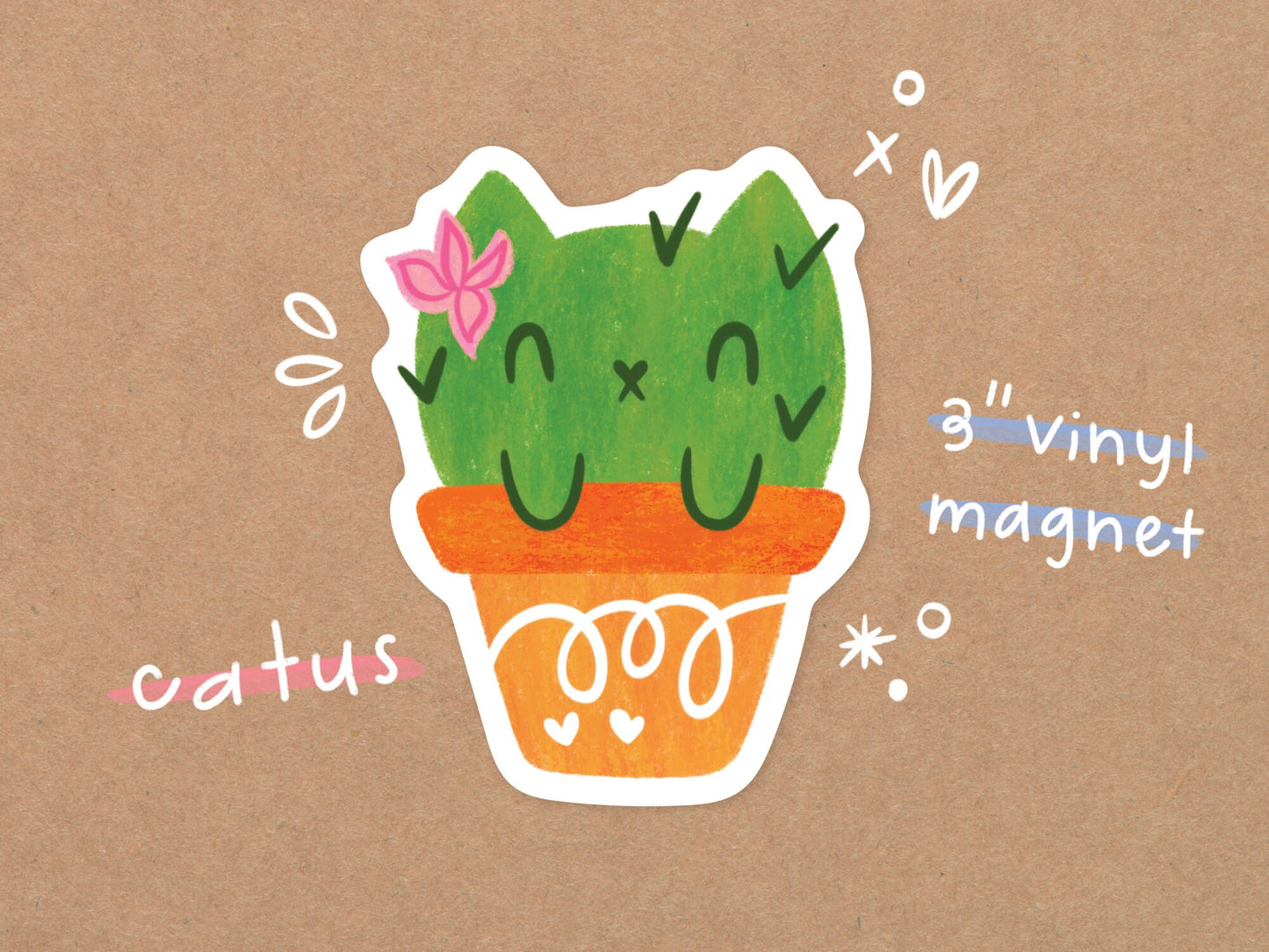 Cactus Kitty Vinyl Magnet