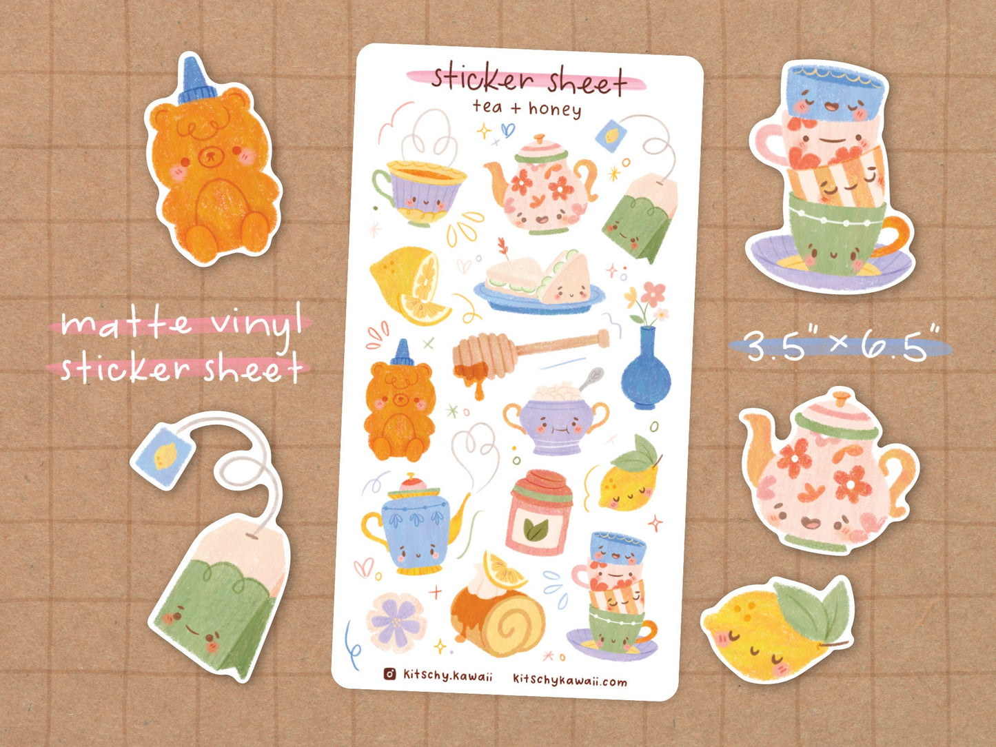 tea + honey Sticker Sheet