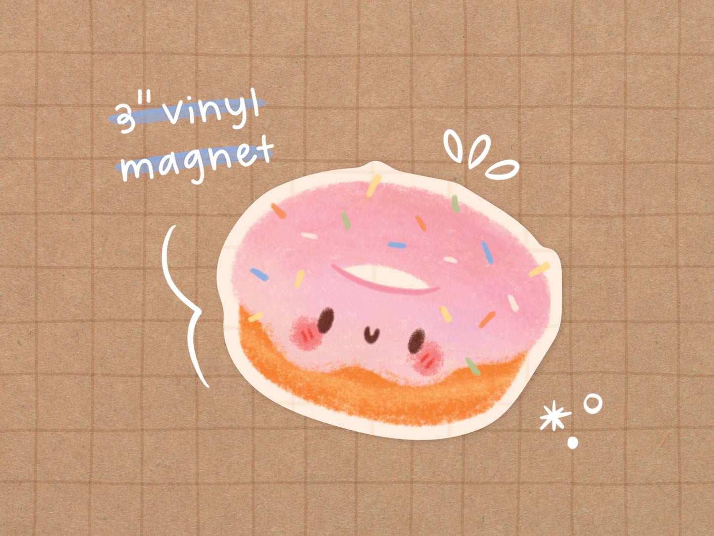 Pink Donut Vinyl Magnet