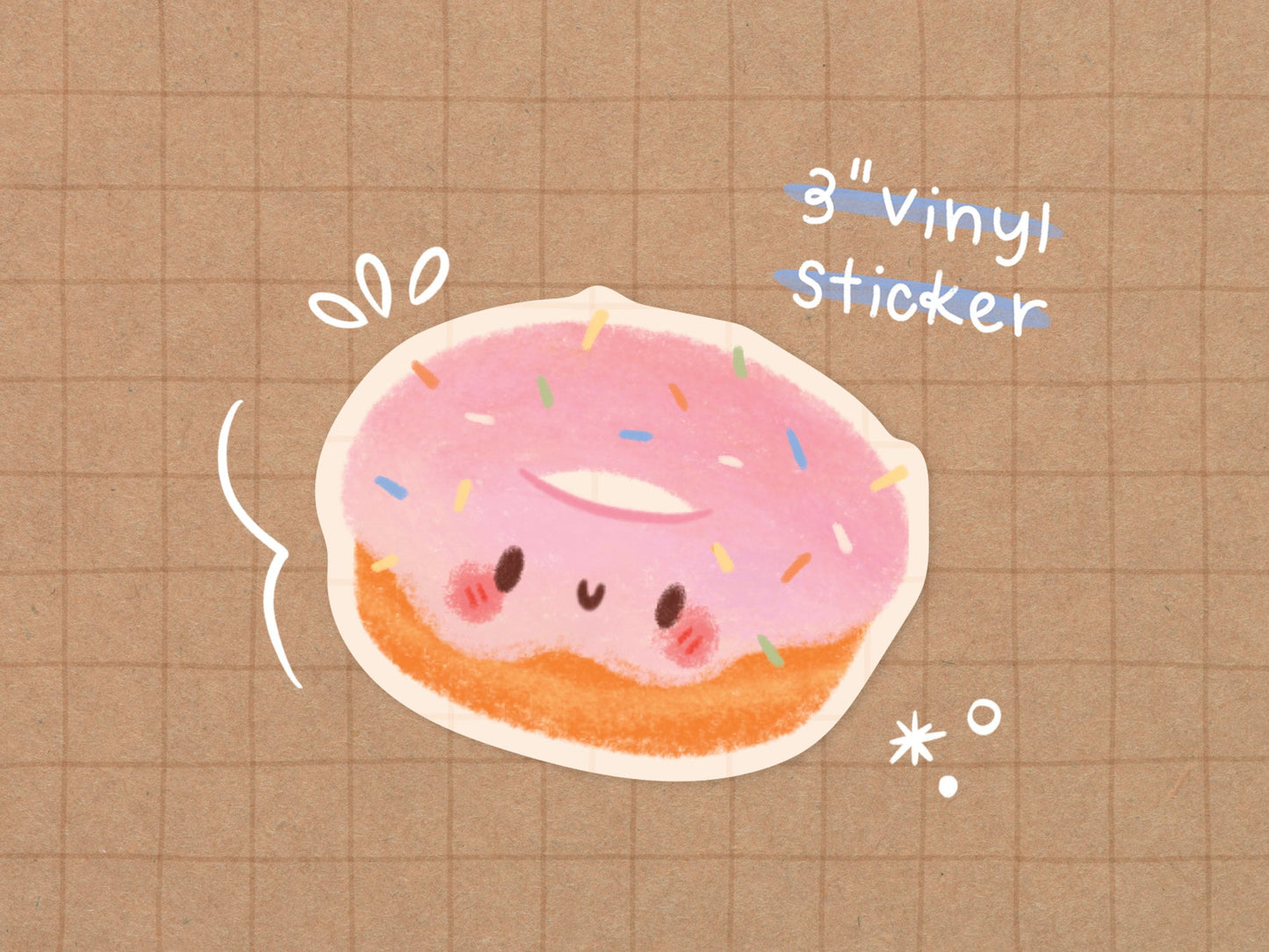 Pink Donut Vinyl Sticker