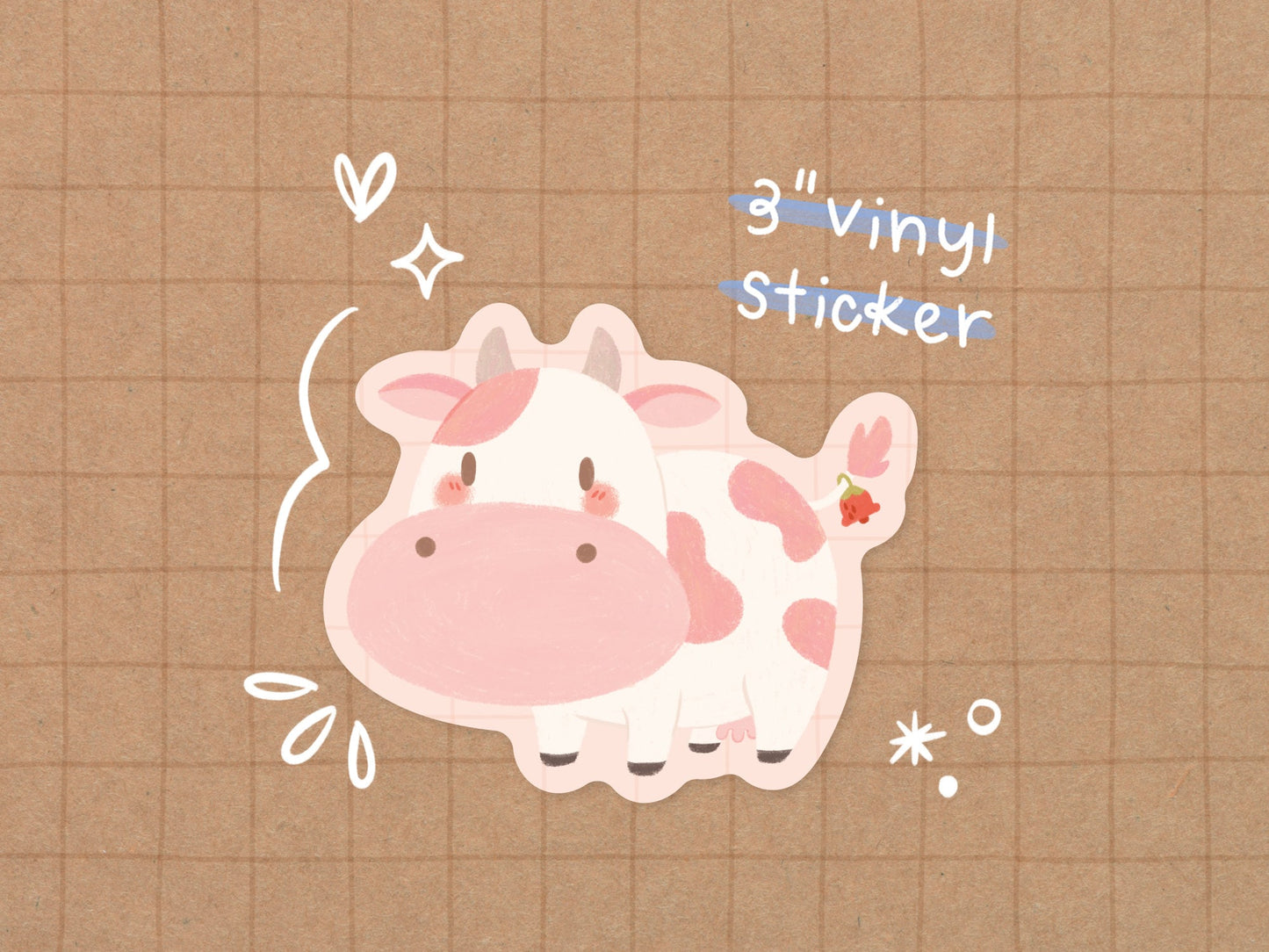 Strawberry Cow Vinyl Sticker