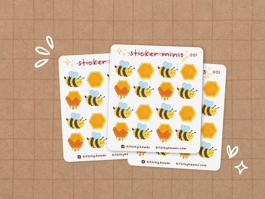 Bee + Honey Mini Sticker Sheet