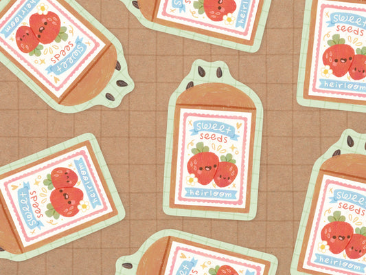 Strawberry Seeds Vinyl Sticker