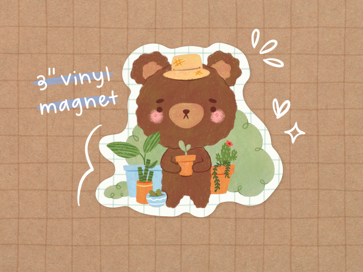 Bear Garden Vinyl Magnet
