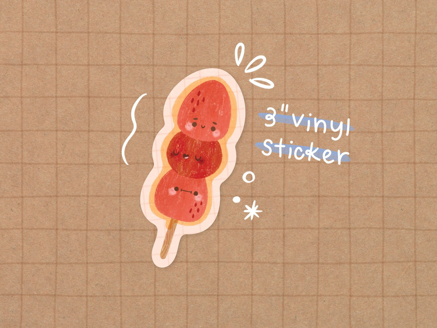 Tanghulu Strawberry Vinyl Sticker