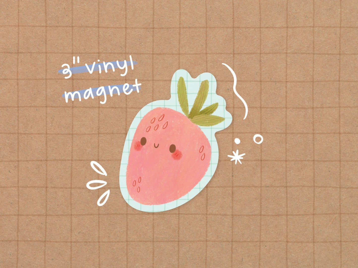 Strawberry Vinyl Magnet