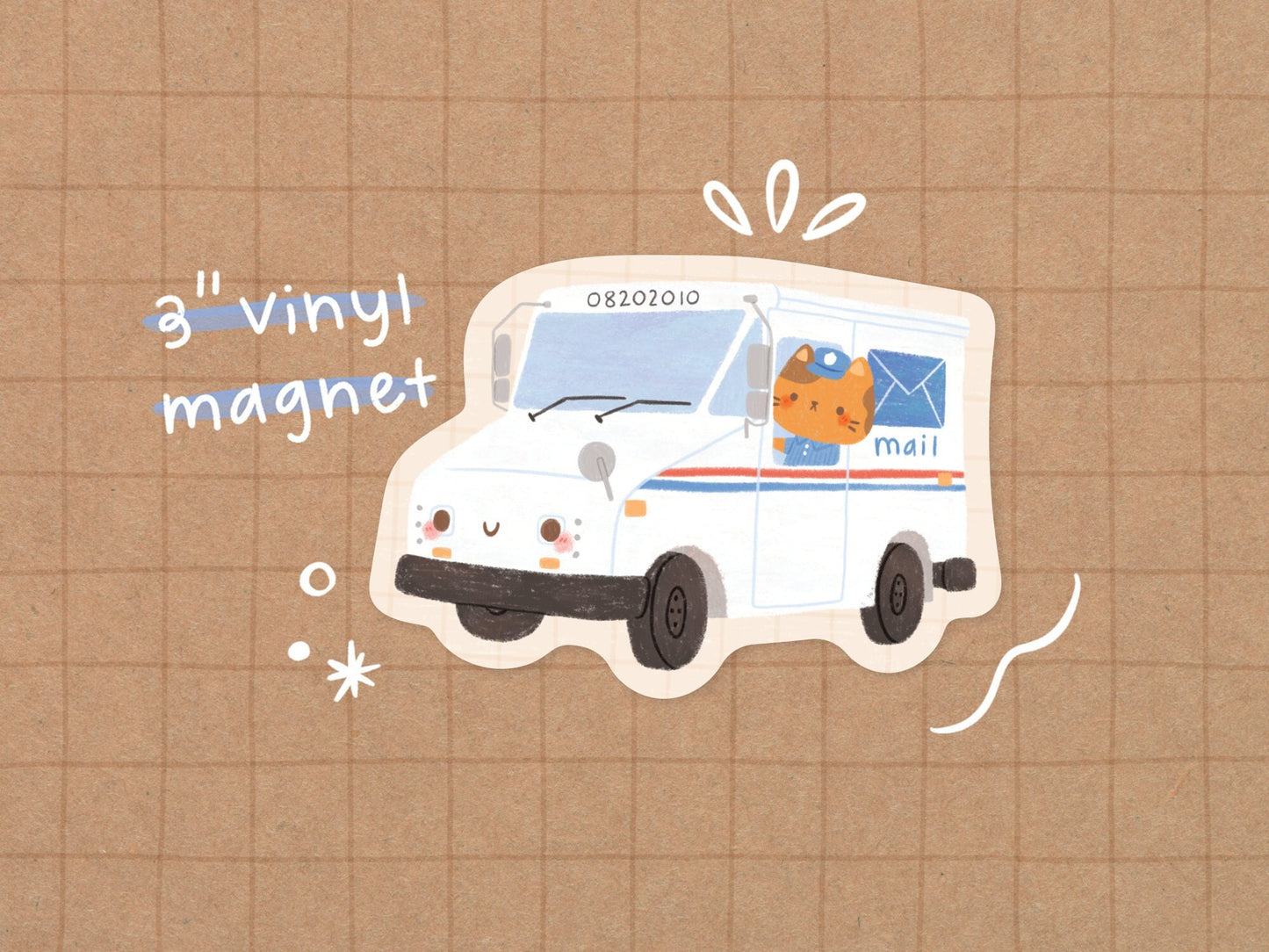 Cat Mail Vinyl Magnet