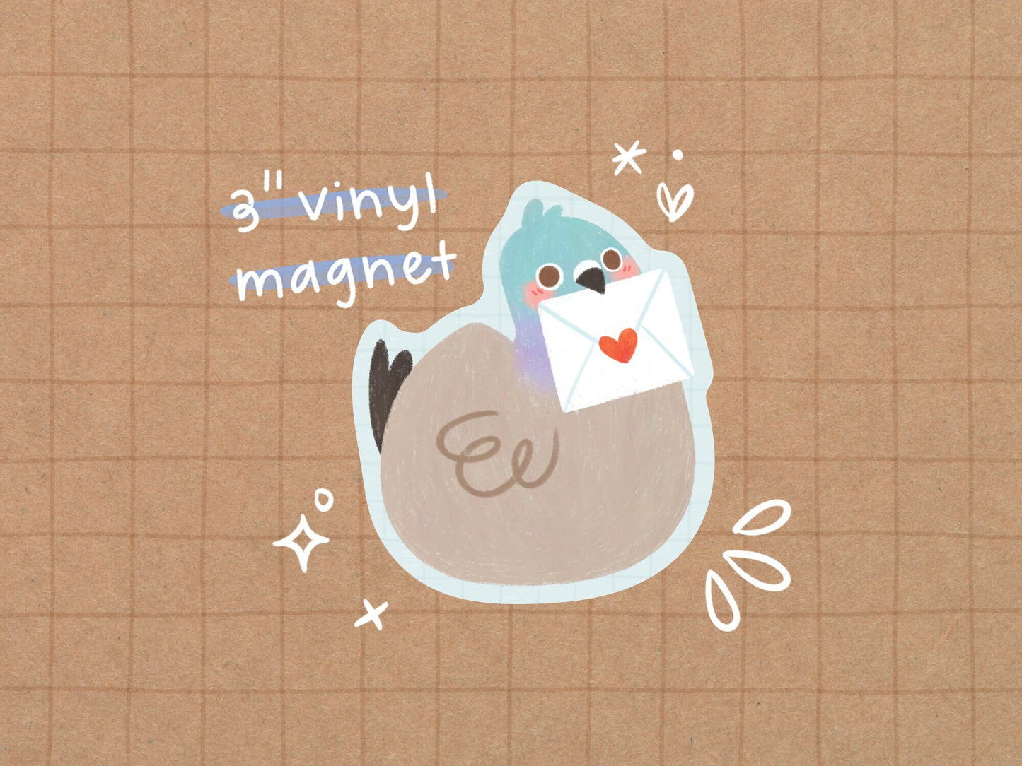 Pigeon Mail Vinyl Magnet