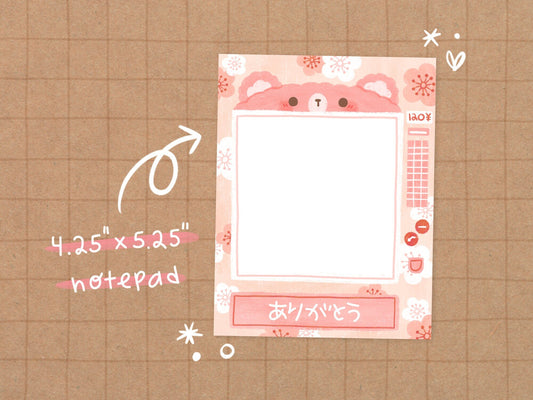 Kawaii Bear Notepad