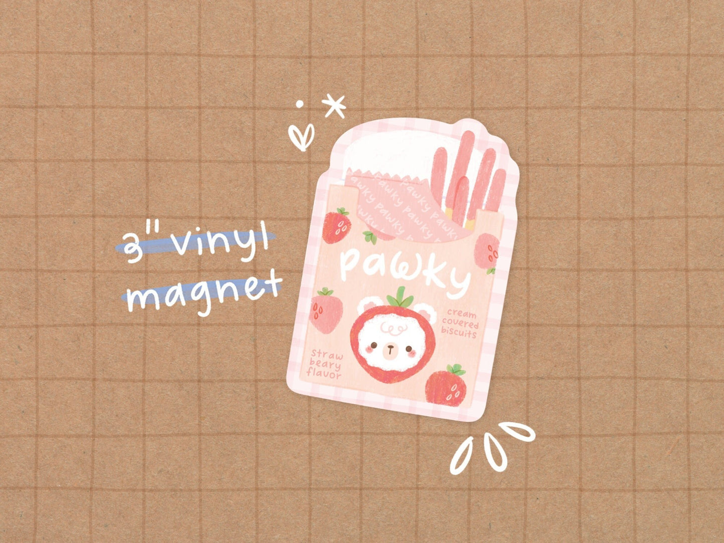 Pocky Bear Vinyl Magnet