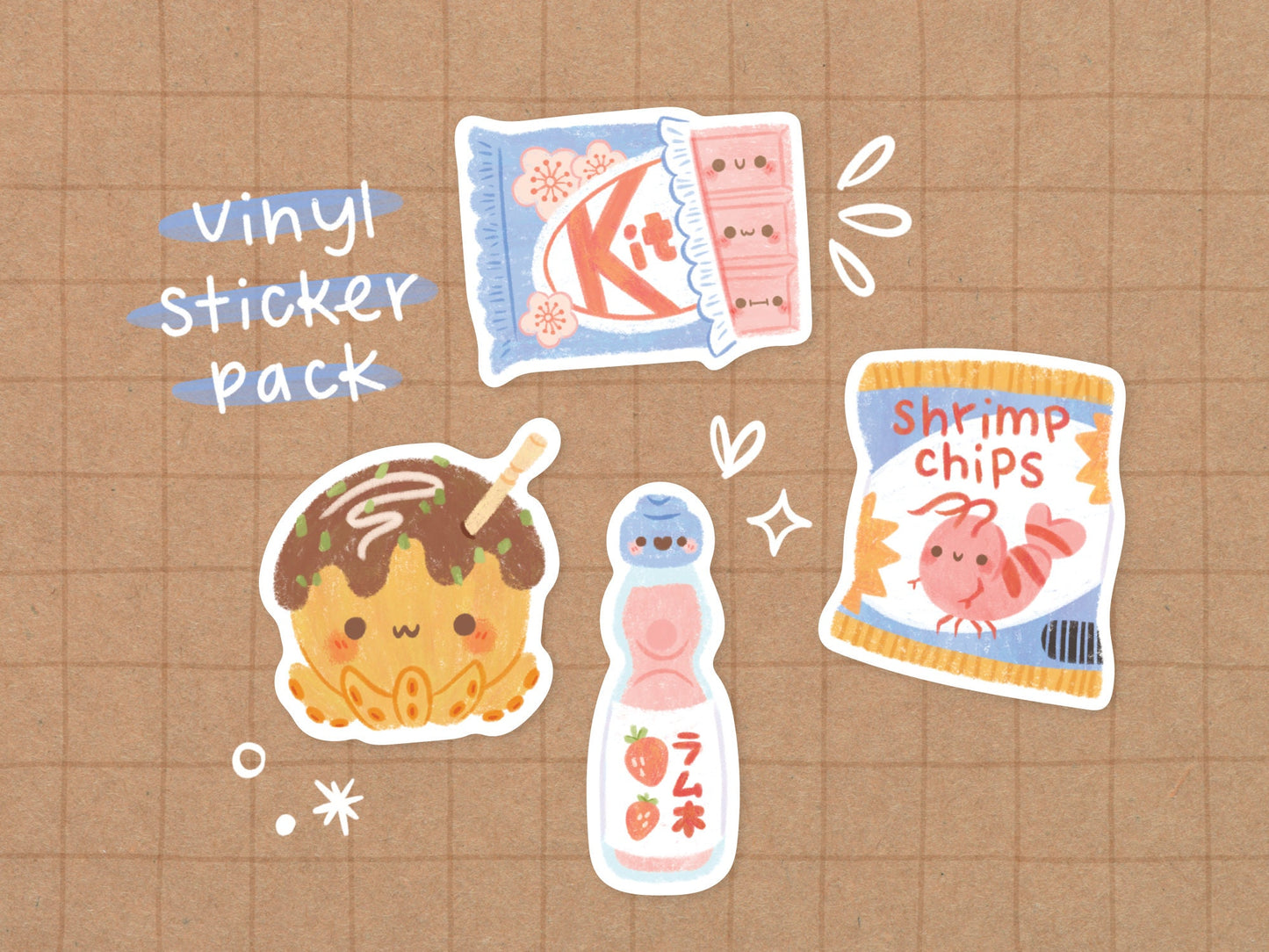 Asian Snacks Vinyl Sticker Pack A