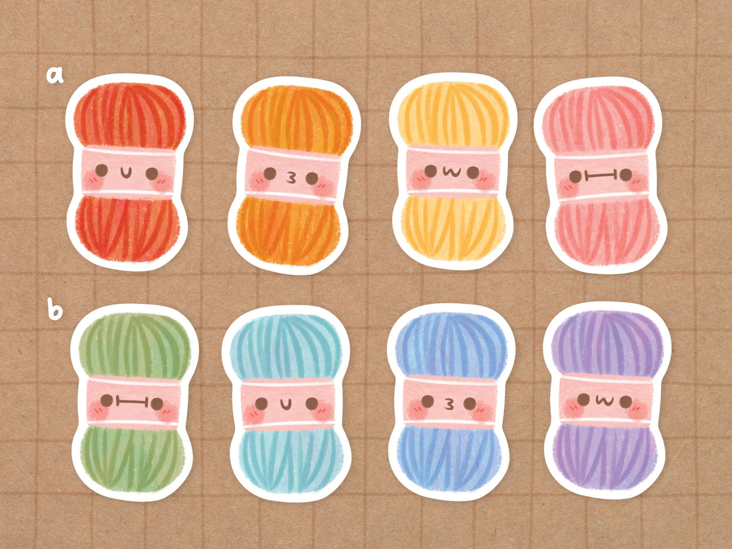Rainbow Yarn Vinyl Sticker Pack B