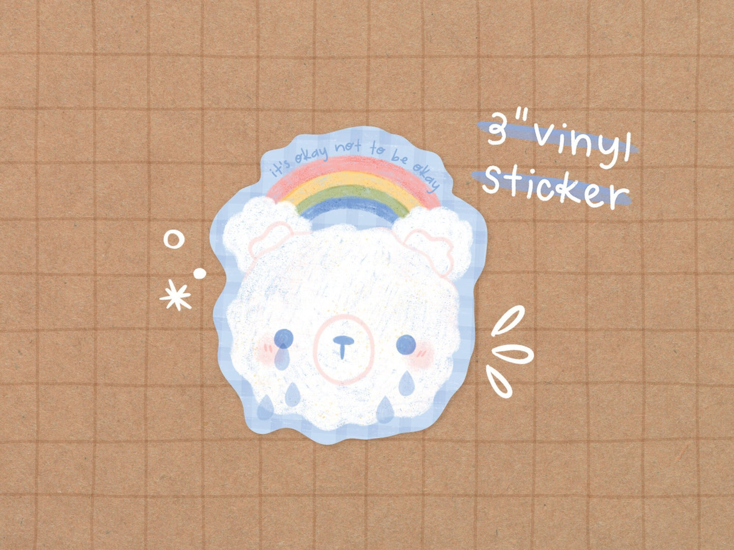 Crying Bear Vinyl Sticker
