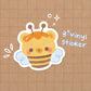 Bumble Bee Bear Cake Vinyl Sticker