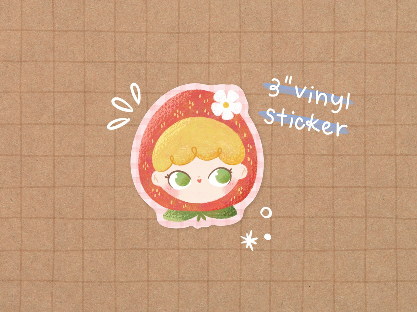Strawberry Girl Vinyl Sticker