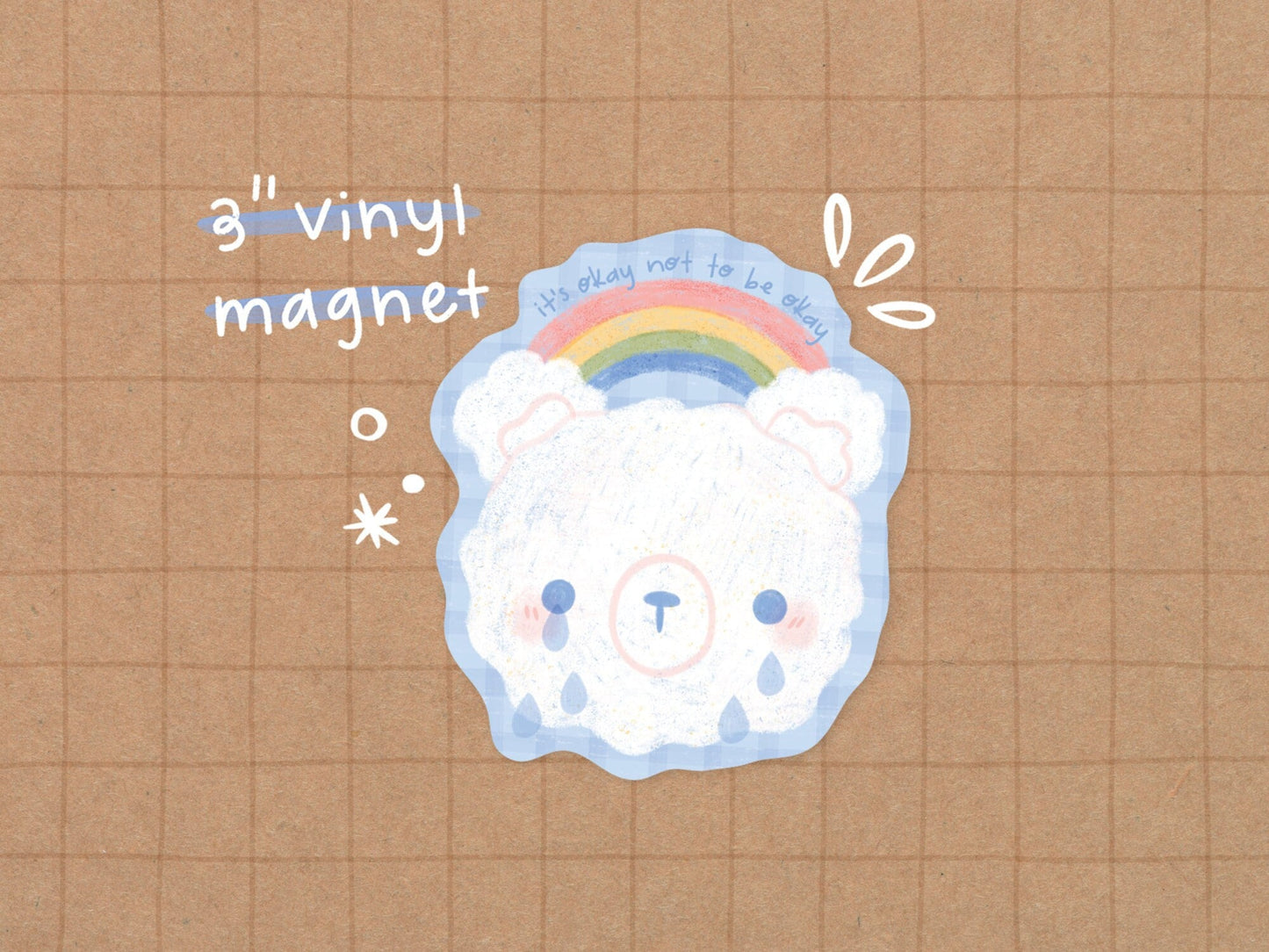 Crying Bear Vinyl Magnet