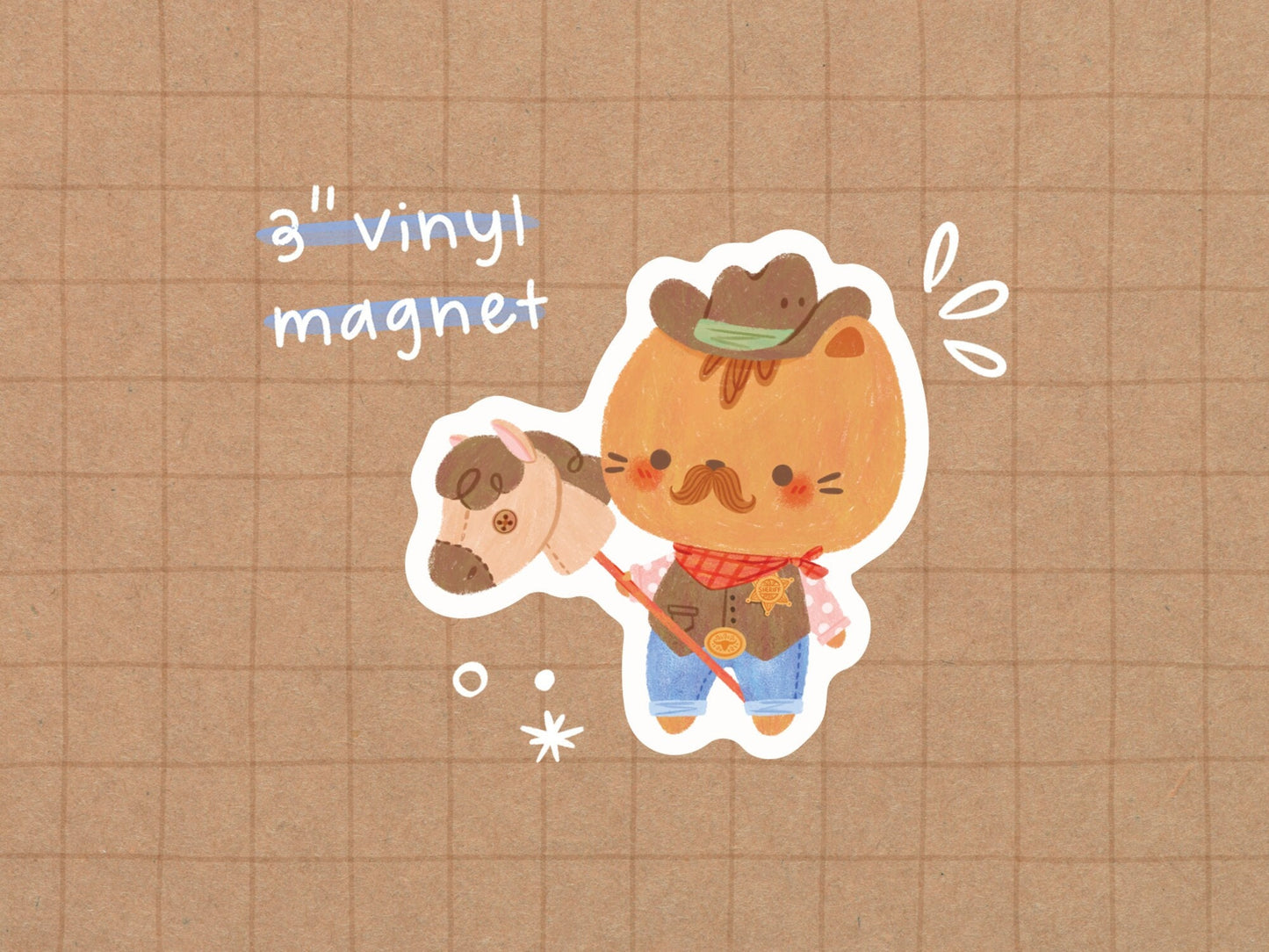 Cowboy Kitty Vinyl Magnet