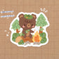 Camping Bear Vinyl Magnet