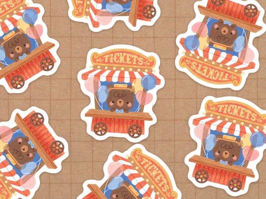 Carnival Bear Vinyl Sticker