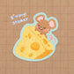 Cheese Mouse Vinyl Sticker