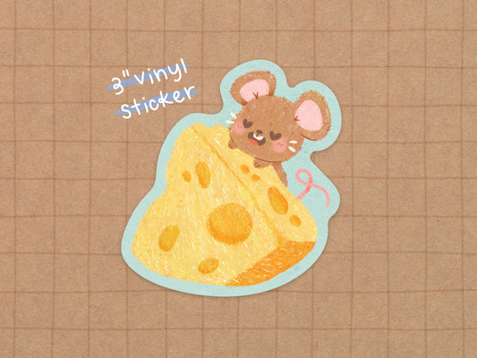 Cheese Mouse Vinyl Sticker