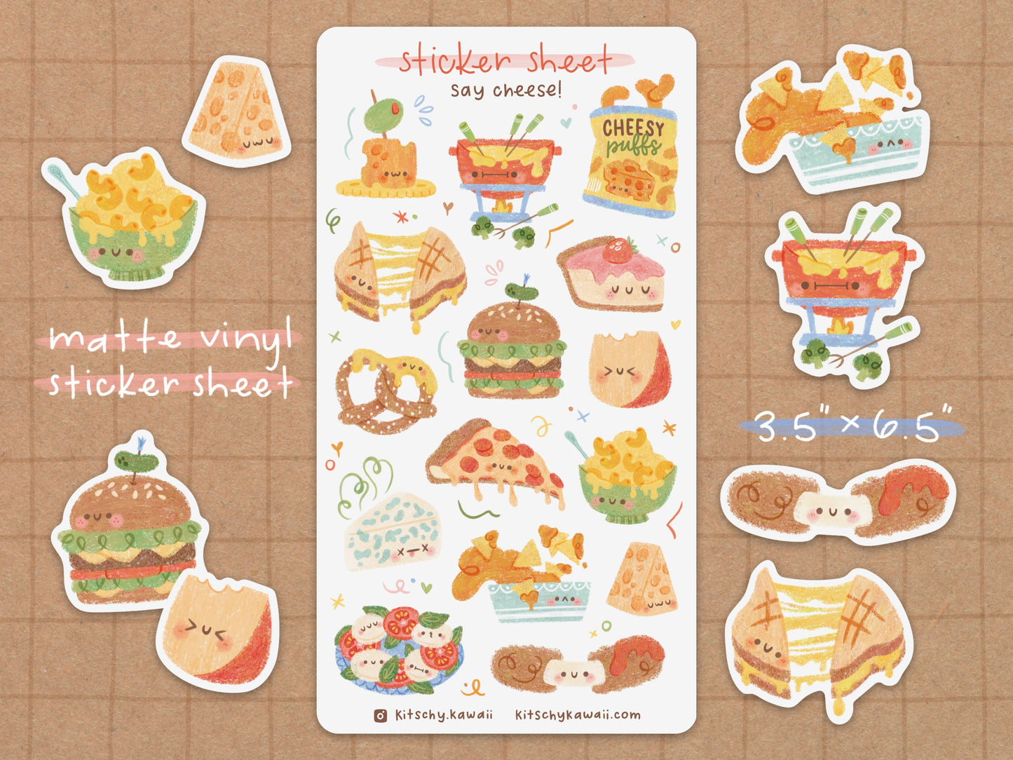 Cheese Sticker Sheet