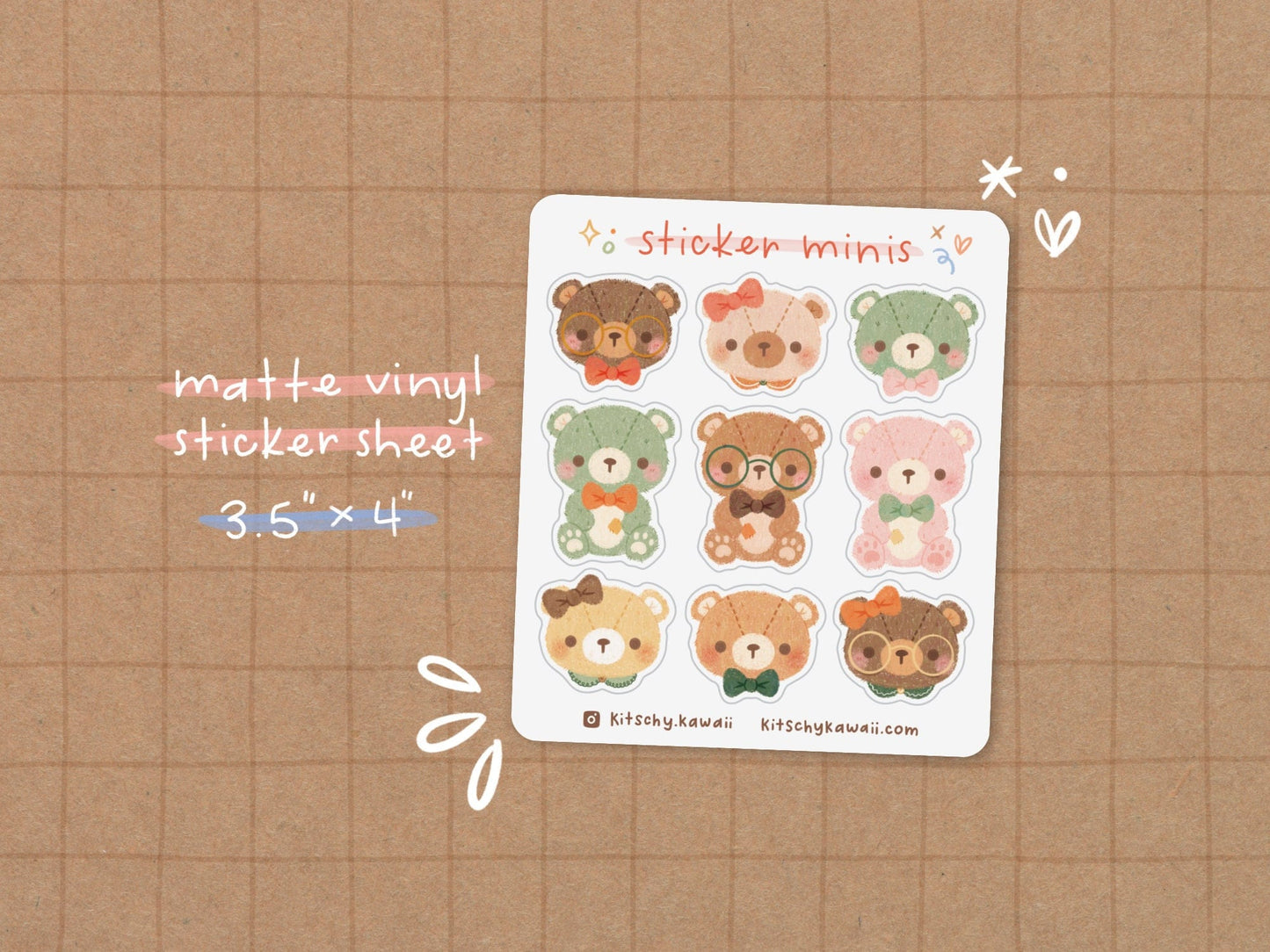 Teddy Bear Mini Sticker Sheet