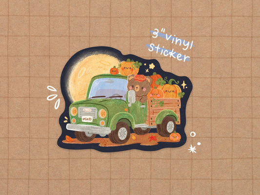 Pumpkin Truck Vinyl Sticker